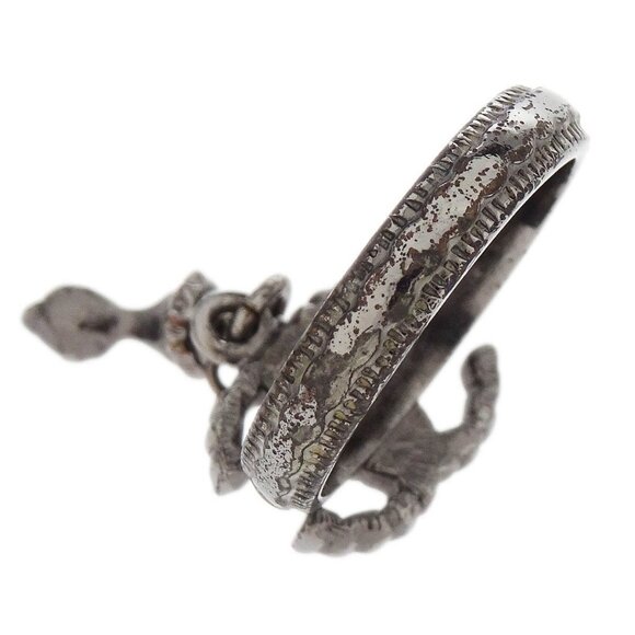 Chanel Ring Silver Dangle CC #50 A12A 154078 - Picture 4 of 4